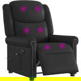  Električni masažni nagibni stol Shiny Black Faux Leather | Shoptok.si