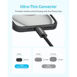Anker Zolo USB tip-C kabl M/M 1.8m, za Apple, super brzo punjenje 240W/480Mbps, pleteni, crni | ePonuda.com