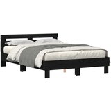 vidaXL Crni okvir za krevet od hrasta Crni hrast Čvrsti hrast 150 x 200 cm | shoptok.hr