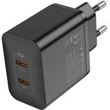 hoco. Zidni punjač Streamer (N35) - Dual Port 2x Type-C PD45W - crni | Eponuda.com