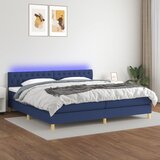 The Living Store Box spring postelja z vzmetnico LED modra 200x200 cm blago - Box Spring Postelja, (21521102) Cene