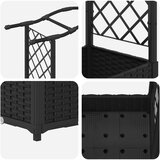  Povišeni krevet s mrežom i krovom Crna 124 x 40 x 125 cm PP | shoptok.hr