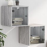 vidaXL Nočna omarica s steklenimi vrati 2 kosa siva sonoma 35x37x35 cm Cene