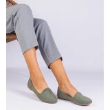 D/CEO marka niezdefiniowana Green classic ballet flats made of eco-suede Valensia | Shoptok.si