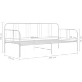  Za krevet na razvlačenje bijeli metalni 90 x 200 cm | shoptok.hr