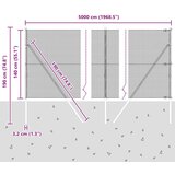 vidaXL Varjena žičnata ograja s 13 stebri Zelena 1.4x50 m Jeklo | Shoptok.si