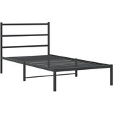  The Living Store Kovinski posteljni okvir z vzglavjem črn 100x190 cm - Posteljni Okvir, (21455205) | Shoptok.si