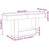  Betonsko Siva 160 x 30 x 74 cm | shoptok.hr