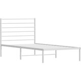  Metalni okvir krevet bez madraca s uzglavljem bijeli 75x190 cm | shoptok.hr