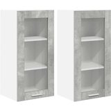 vidaXL Viseča omarica z vrati Riga 2 pcs Betonsko siva 40 x 31 x 80 cm | Shoptok.si