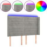 Maison Chic led posteljno vzglavje - vzglavna omarica - nočna omarica svetlo sivo 147x16x118/128 cm žamet, (21707583) Cene