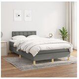  Box spring postelja z vzmetnico temno siva 120x200 cm blago | Shoptok.si