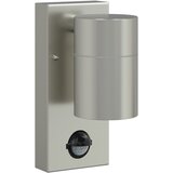 vidaXL zunanja stenska luč z senzorjem, srebrno nerjaveče jeklo, IP44 | Shoptok.si