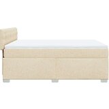 vidaXL Box spring postelja z vzmetnico krem 160x200 cm blago | Shoptok.si