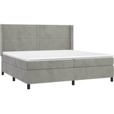  Krevet s oprugama i madracem svjetlosivi 200x200 cm baršunasti | shoptok.hr