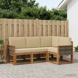  Set vanjskih sofa 4 pcs Prirodna i bež Poliester | Shoptok.si
