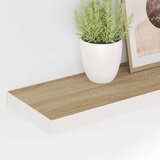  Plutajuće zidne police 2 kom hrast i bijele 80x23,5x3,8 cm MDF | shoptok.hr