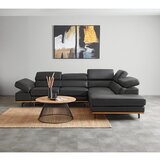 Premium Living Sedežna Garnitura Carmen, Črna, Usnje, Ležišče, Predal | Shoptok.si