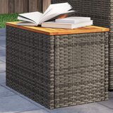 vidaXL Vrtna stranska mizica 2 kosa siva 55x34x37 cm PE ratan les Cene