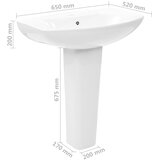  Samostojeći umivaonik keramički bijeli 650 x 520 x 200 mm | shoptok.hr