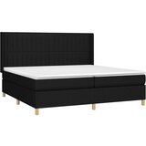  Box spring postelja z vzmetnico črn 200x200 cm blago, (20894905) | Shoptok.si