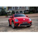 Dečiji auto Volkswagen Buba na akumulator sa kožnim sedištem i mekim gumama - crveni