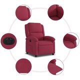  Električni naslonjač crvena boja vina baršunasti | shoptok.hr