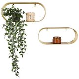 Mömax set stenskih regalov jessica, 2-Delni, kovina, zlata | Shoptok.si