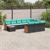  11-dijelni vrtni set s jastucima crni poliratan | shoptok.hr