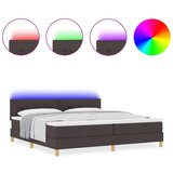  Vzmetnica s Škatlico & LED Rjava 200x200 cm Tkanina, (22083367) | Shoptok.si
