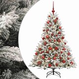 Umjetno božićno drvce s kuglicom 150 cm 150 LED lampica - Zelena i bijela 150 cm s LED-ima i crvenim lopticama | shoptok.hr