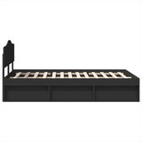  Konstrukcija postelje Črna 120 x 200 cm Masivno borovo les, (5000102327) | Shoptok.si