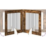  Vrata za pse z stojali 4 pcs Dimljen hrast 80 x 80 cm, (5000232684) | Shoptok.si