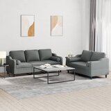  2-dijelni set sofa s jastucima tamnosivi od tkanine | shoptok.hr
