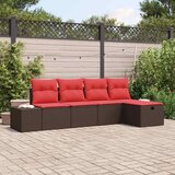  Sjedeća garnitura za vrt 5 kom. Smeđa poliratan 239 x 117 x 85 cm | shoptok.hr