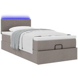  Otomanski krevet s madracem i LED smeđesivi 90x200 cm tkanine | Eponuda.com