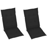  Sklopive stolice na razvlačenje, 2 kom. s jastucima, masivno bagremovo drvo Crna 120 x 50 x 3 cm | Shoptok.si