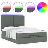  Otomanski krevet s madracem i LED tamnosivi 140x190 cm tkanine | shoptok.hr