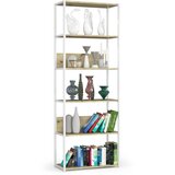 AKORD Regal V Loft Slogu Iz Kovine, Bela/Hrast Artisan, (5000332499) | Shoptok.si