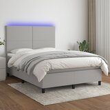  box spring s madracem LED svjetlosivi 140x190 cm tkanina | shoptok.hr
