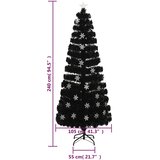  Božićno drvce s LED pahuljama crno 240 cm od optičkih vlakana | shoptok.hr