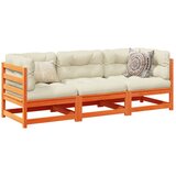  3-dijelni set vrtnih sofa s jastucima voštano smeđi od borovine | shoptok.hr