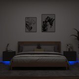 vidaXL Stenska nočna omarica z LED lučkami 2 kosa črna Cene