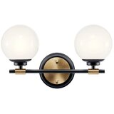  Kichler KL-BENNO2-BK-CPZ-LED Kupatilsko svetlo BENNO 2xLED/3W/230V crna/zlatna IP44 | Eponuda.com