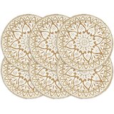  Podmetači 6 kom bijeli 38 cm okrugli od jute | Eponuda.com