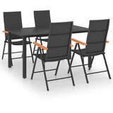  5-dijelni vrtni blagovaonski set crno-smeđi | shoptok.hr