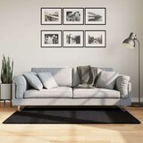  Čupavi moderni tepih s visokim vlaknima crni 80x150 cm | shoptok.hr
