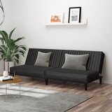 vidaXL Kavč dvosed z ležiščem črno umetno usnje | Shoptok.si