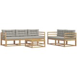  Set vanjskih sofa s jastukom 6 pcs Bijela i svjetlosiva | shoptok.hr