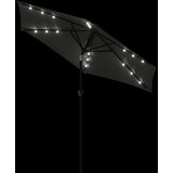  Vrtni suncobran s čeličnom šipkom LED antracit 225x225x212 cm | shoptok.hr